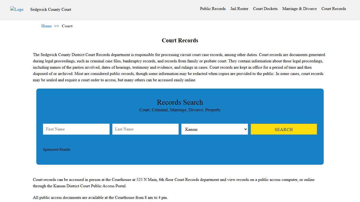 Court Records Sedgwick County Court KS
